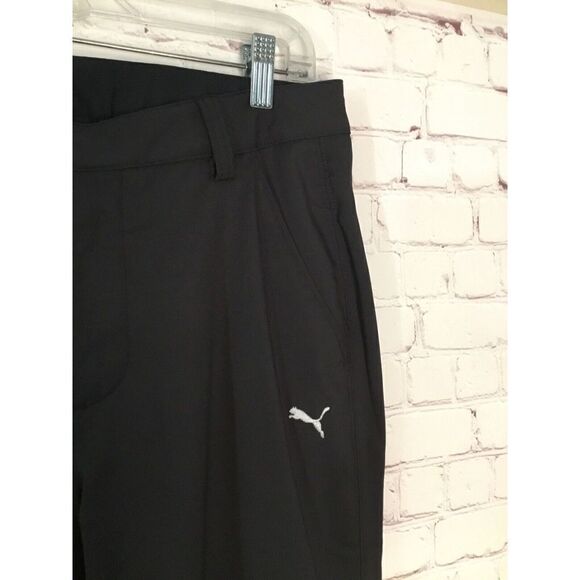Puma Mens 30 Golf Pants Flat Front  Black Polyester Blend W30 L32 34America Cup - Picture 2 of 10